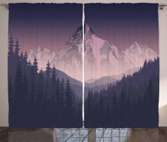 Foggy Mountain Range Curtain