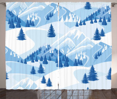 Snowy Fir Forest Curtain