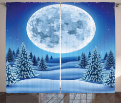 Snowy Hills Pattern Curtain