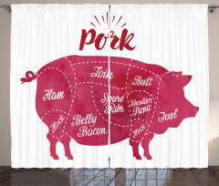 Cutting Pig Meat Diagram Curtain