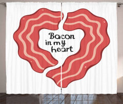 Yummy Bacon in My Heart Curtain