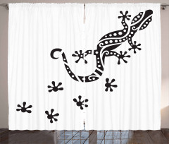 Lizard and Footprints Curtain