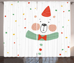 Xmas Bear Party Hat Curtain