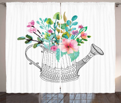 Doodle Watering Can Curtain