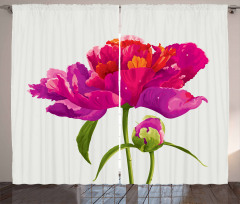 Flower and Vibrant Petals Curtain