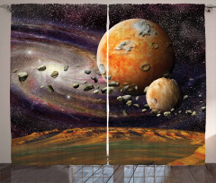 Universe Space Planets Curtain