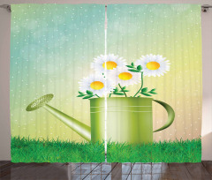 Watering Can Flowerpot Curtain