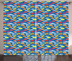 Colorful Umbrellas in Sky Curtain