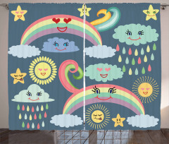 Nursery Weather Rainbow Curtain