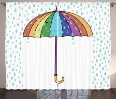 Cartoon Umbrella Rainfall Curtain