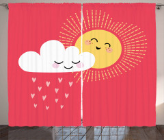 Valentines Cloud and Sun Curtain