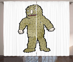 Quirky Grungy Bigfoot Curtain