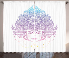 Tribal Boho Diva Floral Curtain