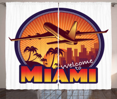 Welcome Miami Graphic Curtain