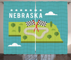 Map of Nebraska State Curtain