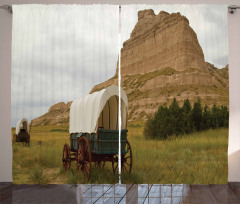 Old Wagon Rural Land Curtain