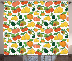 Fresh Fruits Colorful Curtain