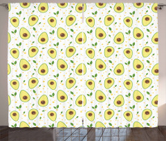 Graphic Avocado Pattern Curtain
