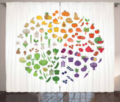 Colorful Food Circle Curtain