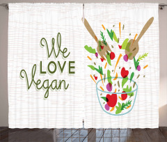 We Love Vegan Food Salad Curtain