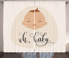 Cartoon Crying Baby Curtain