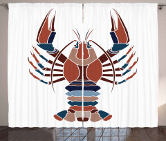 Abstract Crayfish Print Curtain