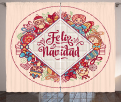 Feliz Navidad Christmas Curtain