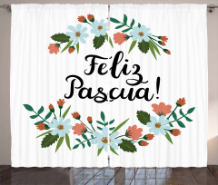 Feliz Pascua Easter Curtain