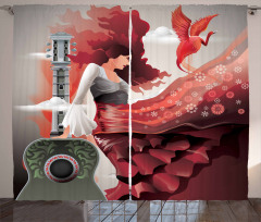 Flamenco Dancer Lady Curtain