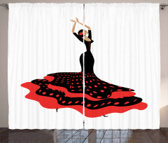Flamenco Woman Folkloric Curtain