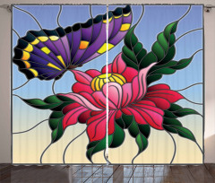 Stained Glass Butterfly Curtain