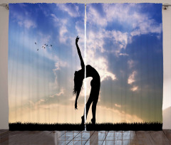 Silhouette Dancing Nature Curtain