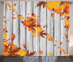 Fall Maple Leafs Tree Curtain