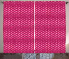 Doodle Pink Love Curtain