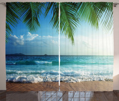 Palms Tropical Island Curtain