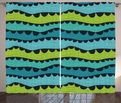Waves Artwork Curtain