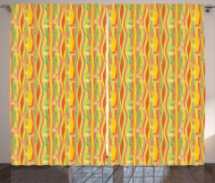 Colorful Skew Vertical Waves Curtain