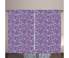 Retro Floral Spring Curtain