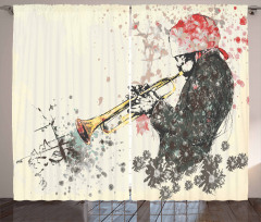 Trumpeter Flowers Curtain