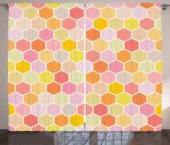 Hexagon Retro Pattern Curtain