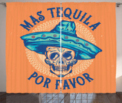 Skull Sombrero Tequila Curtain