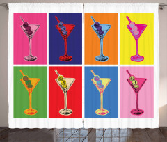Colorful Martini Glass Curtain