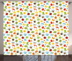 Seasonal Birds and Bees Curtain