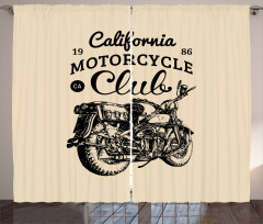 Vintage Chopper Bike Curtain
