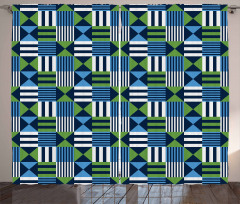 Mosaic Checks Pattern Curtain