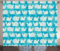 Cartoon Snails Leaves Curtain