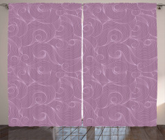 Curly Lines Spirals Curtain