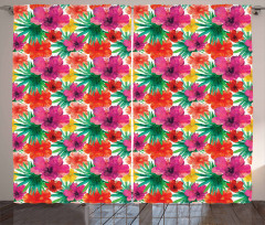 Watercolor Hibiscus Curtain