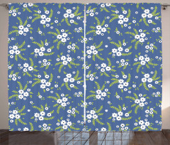 Spring Blooms Field Retro Curtain