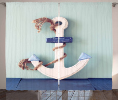 Anchor and Rope Motif Curtain
